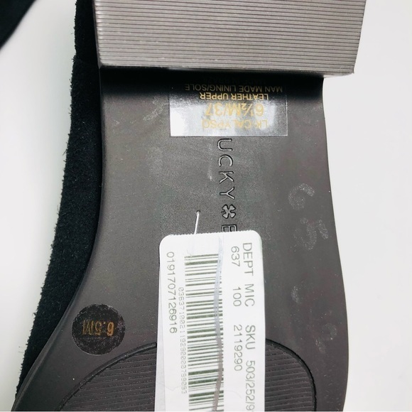 NEW Lucky Brand Calypso Over-The-Knee Boot in Black Suede Fabric Combo size 6.5 - Picture 14 of 15